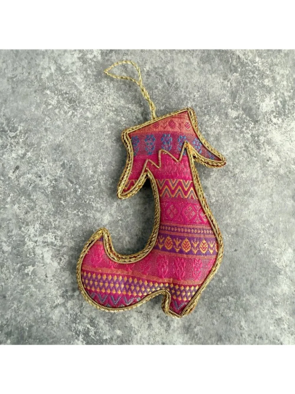 PIER 1 Elf Shoe Embellished Christmas Ornament
